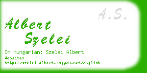 albert szelei business card